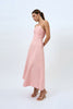 Alessia Gather Strapless Midi Dress - Pink