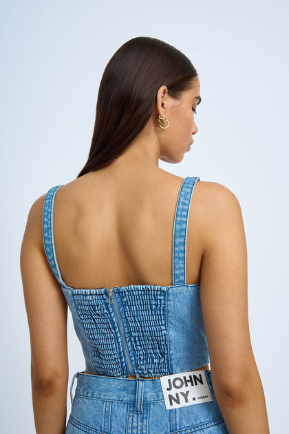 Blue Jean Beauty Bustier | Final Sale - Blue Wash – BY JOHNNY.