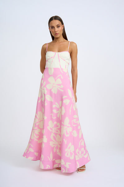 Fia Linen Floral Dress | Final Sale - Pink Ivory