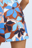 Ophelia Floral Mini Skirt - Navy Tan Brown Ivory