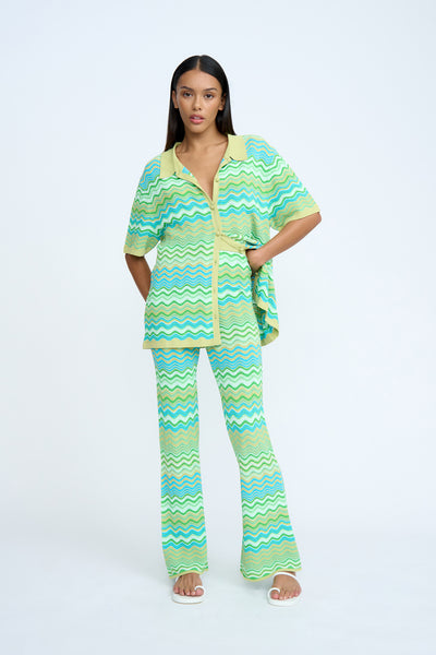Ripple Stripe Knit Pant | Final Sale - Green Multi