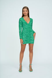 Ria Mesh Mini Dress | Final Sale - Green Zebra