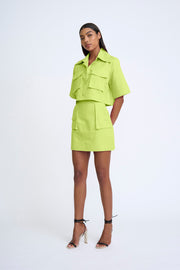 Sunny Lime Pocket Crop Shirt | Final Sale - Sunny Lime