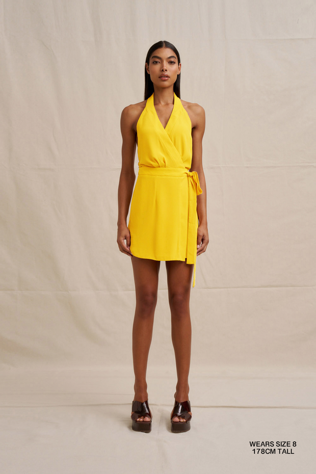 Azaria Wrap Mini Dress