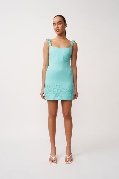 Giovanna Pipe Mini Dress | Final Sale - Aqua