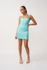 Giovanna Pipe Mini Dress - Aqua