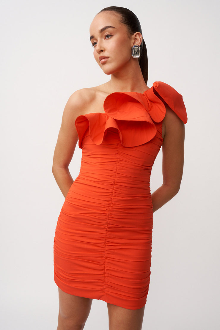 Jackie Asymmetric Mini Dress | Final Sale - Red