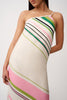 Lola Stripe One Shoulder Dress | Final Sale - Ivory Green Black Multi