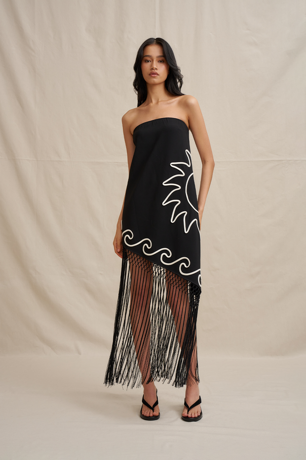 Sun Bind Strapless Midi Dress