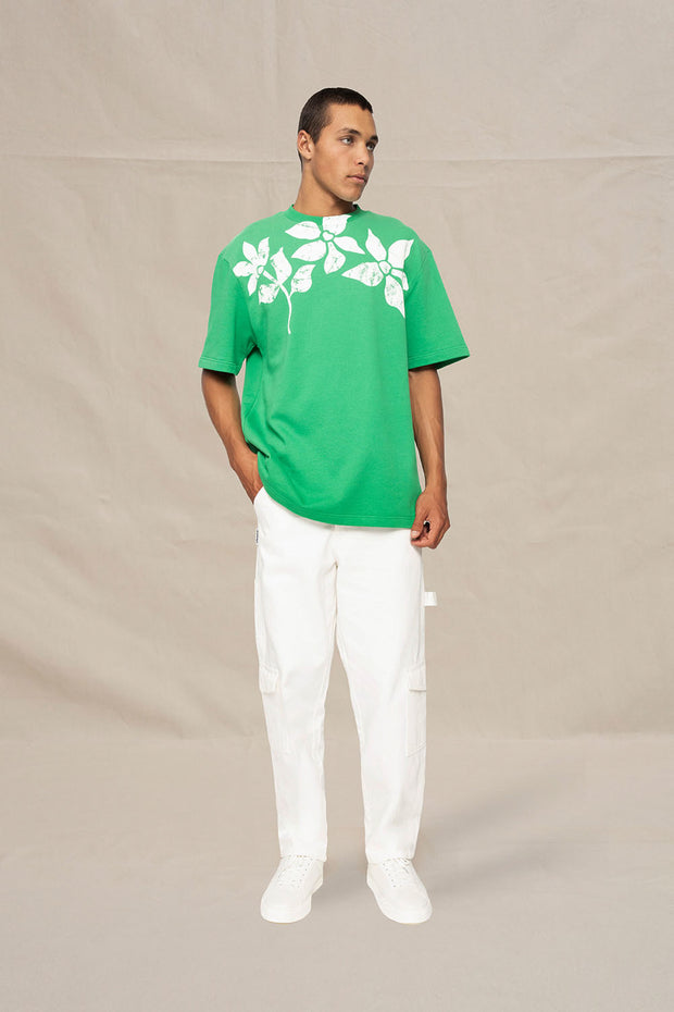 Green Romantics Floral Tee - Ivory Green