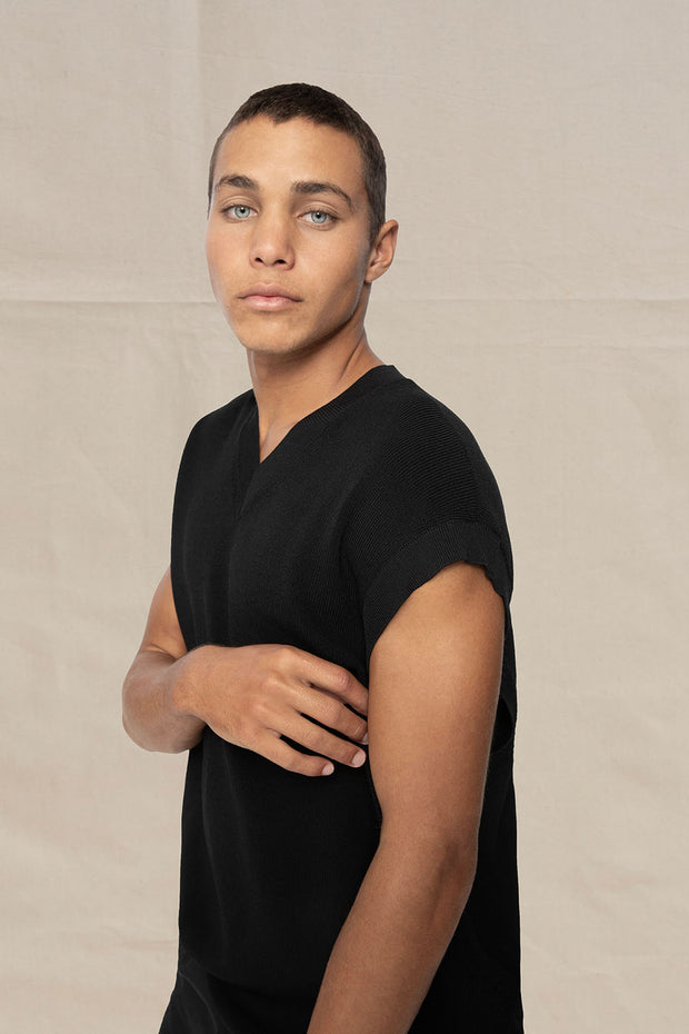 Landen Knit Vest -  Black
