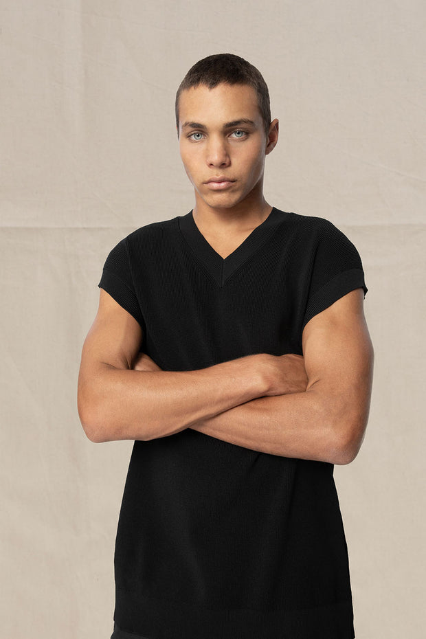 Landen Knit Vest -  Black