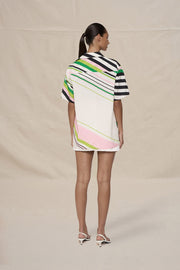 Noah Stripe Sun Shirt - Green Pink Black Multi