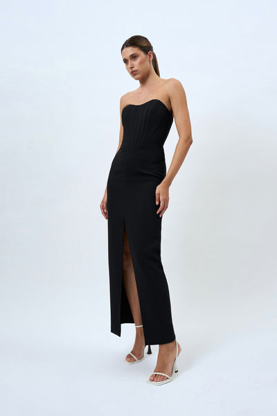 Delphine Strapless Corset Dress - Black
