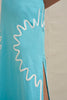 Oasis One Shoulder Maxi Dress - Ivory Aqua Blue