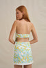 Painted Palm Shell Top - Yellow Blue Ivory