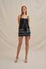 Paradise Contrast Mini Skirt - Ivory Black