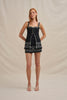 Paradise Contrast Mini Skirt - Ivory Black
