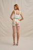 Bloomtide Mini Short - Multi Green Peach