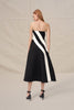 Louise Panel Strapless Midi Dress - Ivory Black