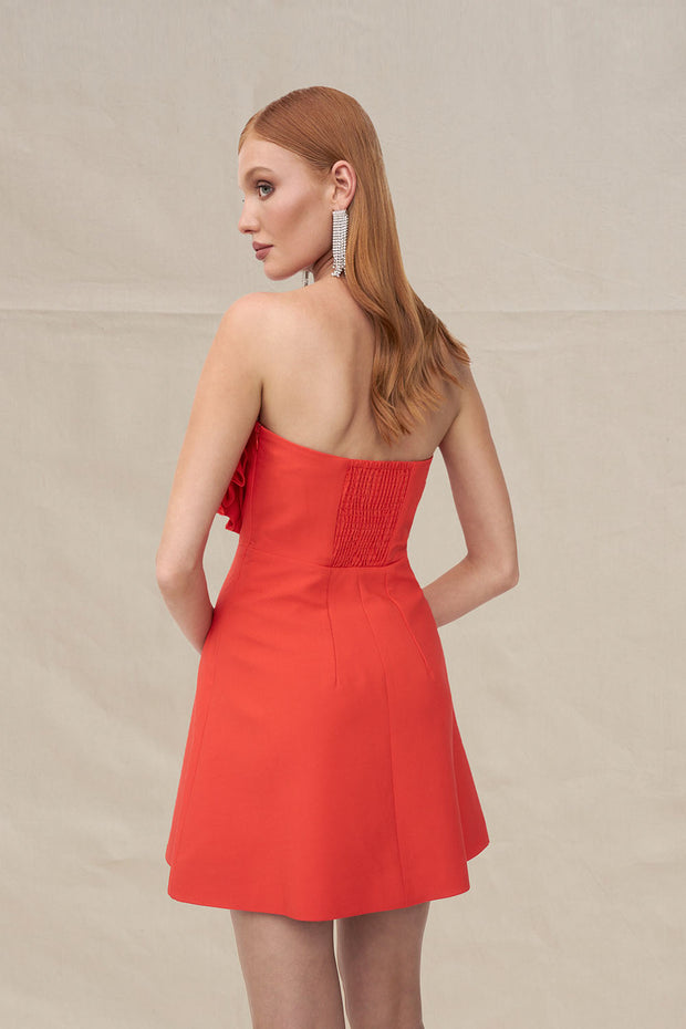 Imara Strapless Mini Dress - Red