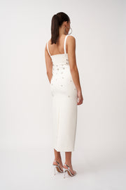 Diana Diamond Ankle Dress - Ivory