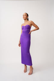 Audrey Twist Strapless Ankle Dress | Final Sale - Purple