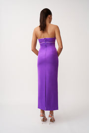 Audrey Twist Strapless Ankle Dress | Final Sale - Purple