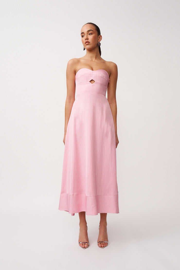 Leoni Diamond Shape Strapless Dress - Taffy Pink