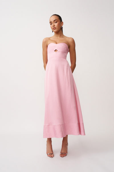 Leoni Diamond Shape Strapless Dress | Final Sale - Taffy Pink