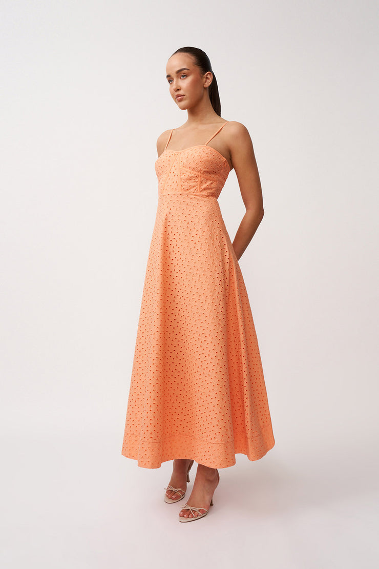 Penelope Peach Anglaise Dress | Final Sale - Peach