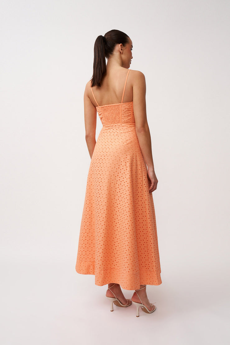 Penelope Peach Anglaise Dress | Final Sale - Peach