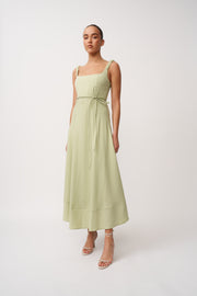 Delilah Bust Midi Dress - Pistachio