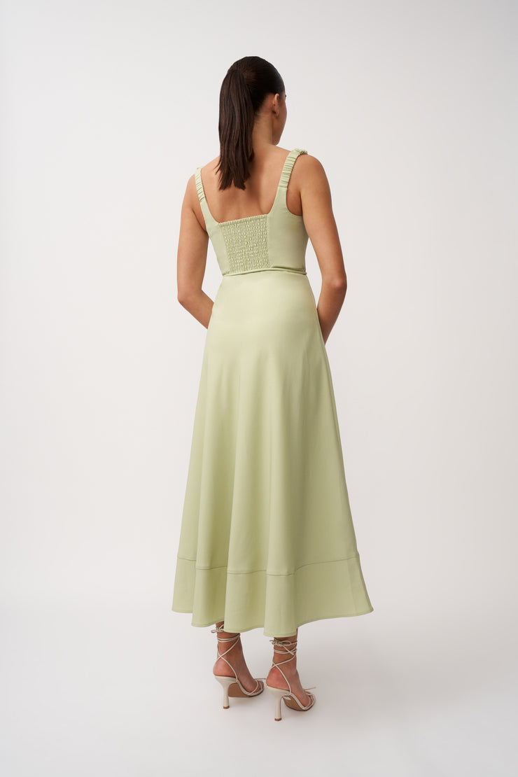 Delilah Bust Midi Dress - Pistachio