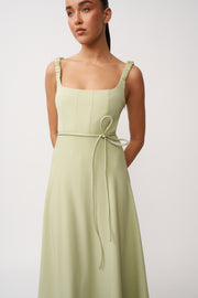 Delilah Bust Midi Dress - Pistachio