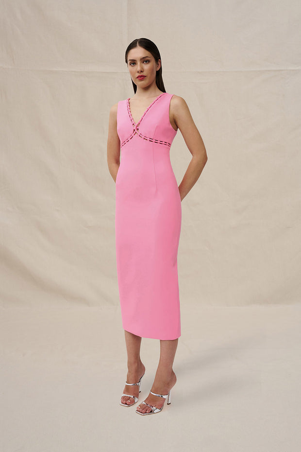Lina Loop Midi Dress - Pink