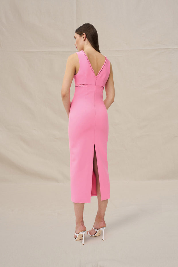 Lina Loop Midi Dress - Pink