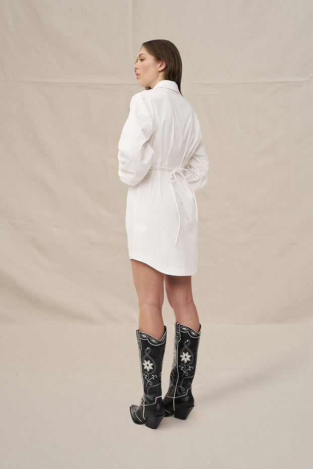 Belinda Shirt Mini Dress - Ivory