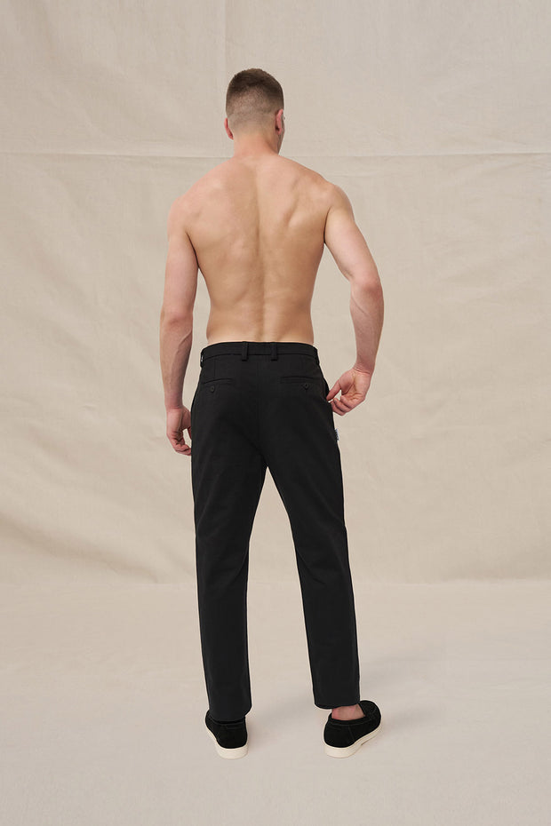 Dean Pleat Front Pant - Black