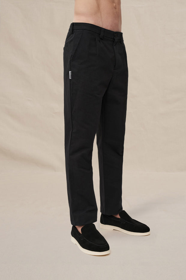 Dean Pleat Front Pant - Black