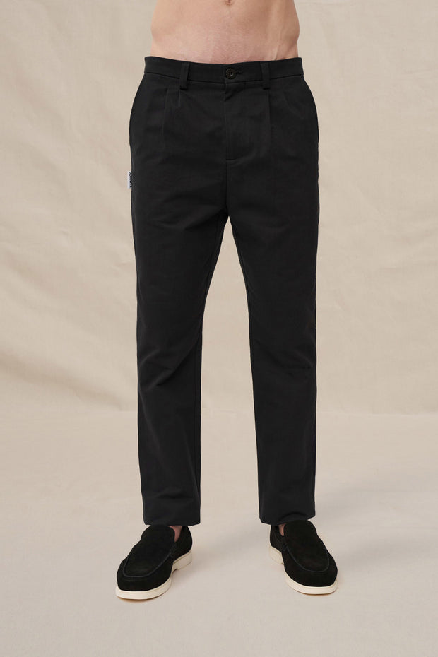 Dean Pleat Front Pant - Black