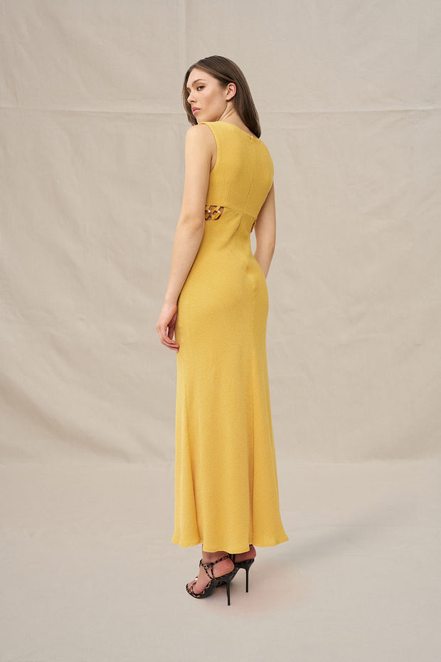 Leandra Link Ankle Dress - Mustard