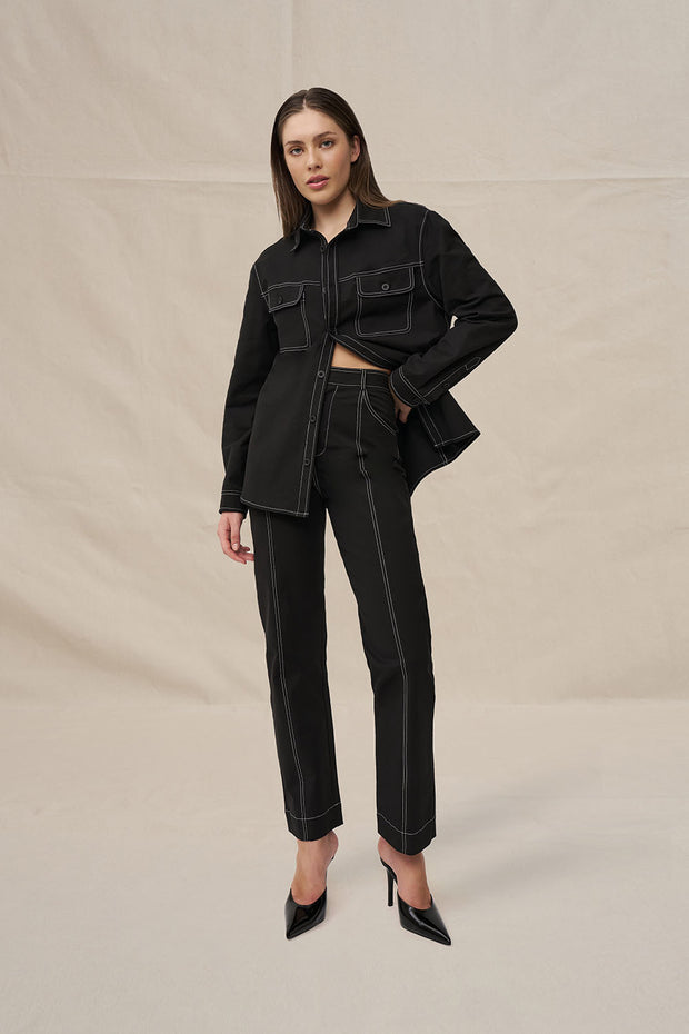 The Midnight Pant - Ivory Black