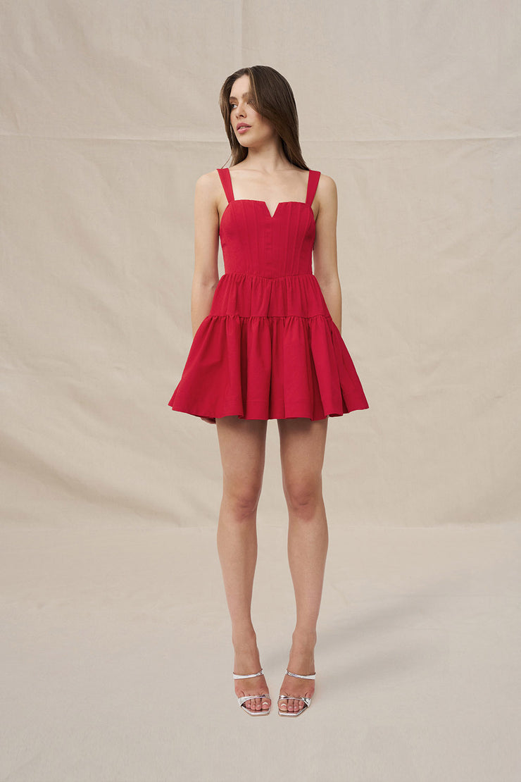Rita Bustier Mini Dress | Final Sale - Red