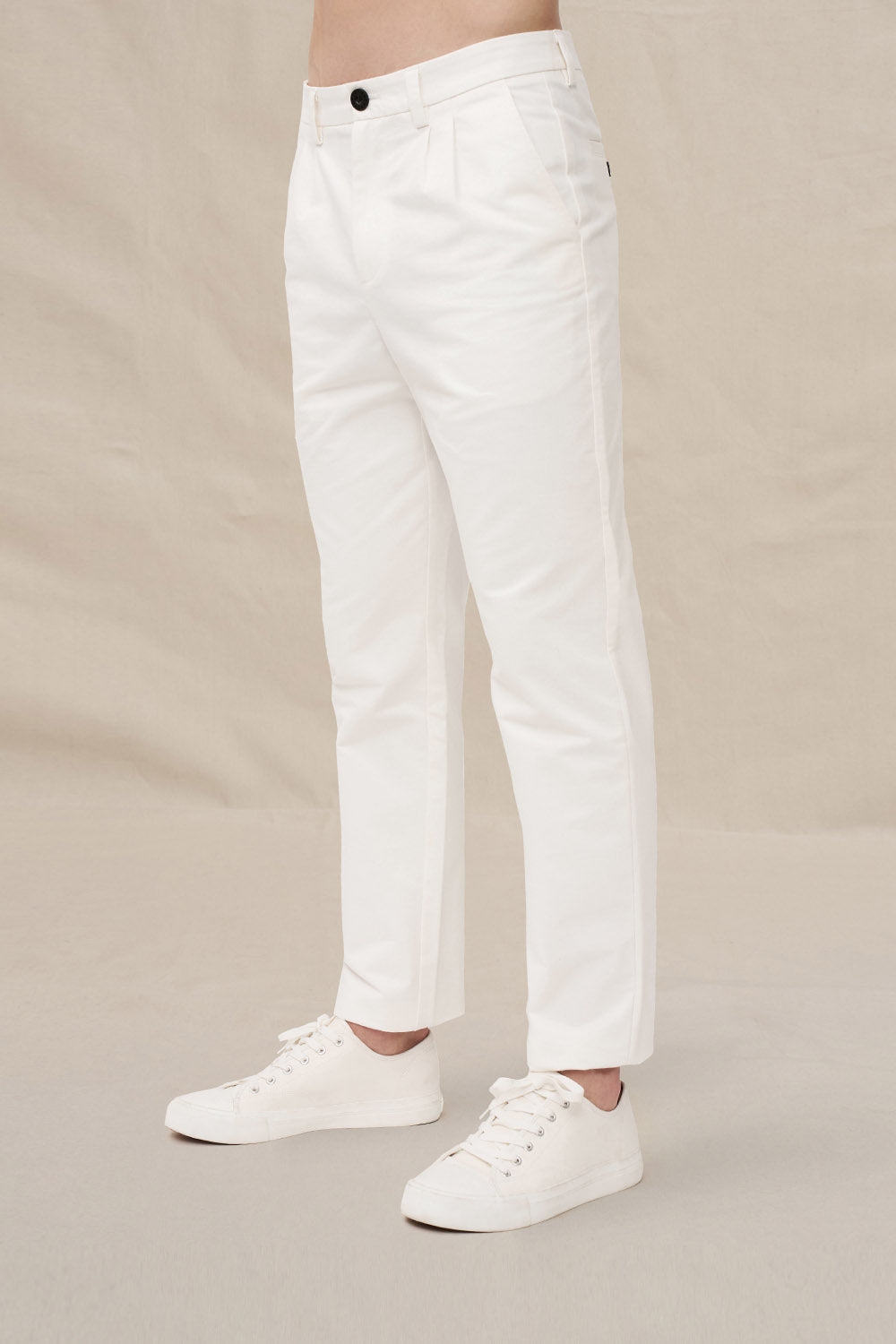 Dean Pleat Front Pant - Ivory – BY JOHNNY.