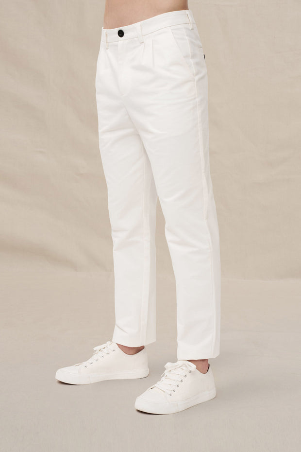 Dean Pleat Front Pant - Ivory
