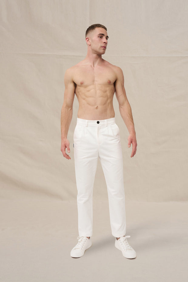 Dean Pleat Front Pant - Ivory