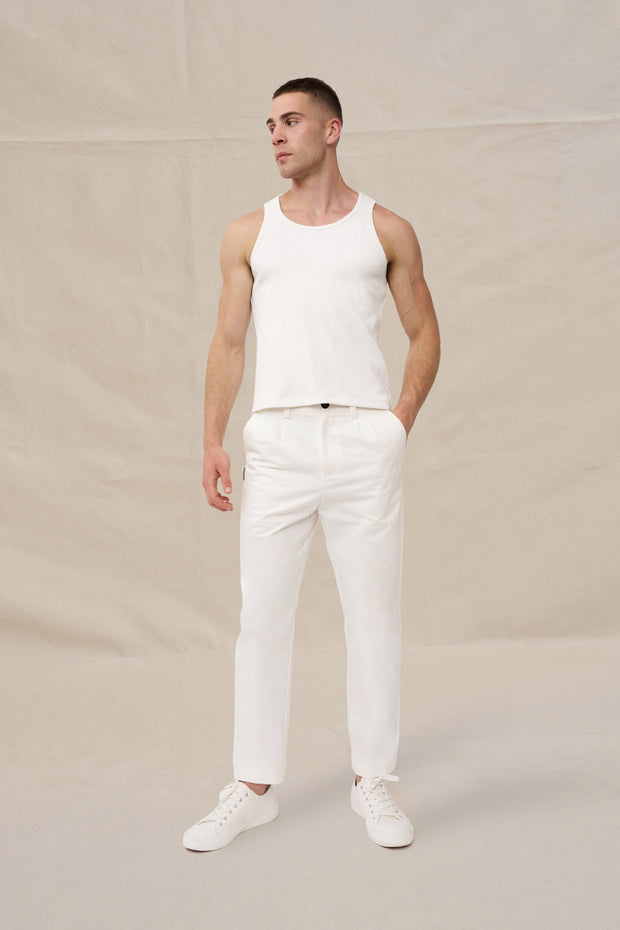 Dean Pleat Front Pant - Ivory