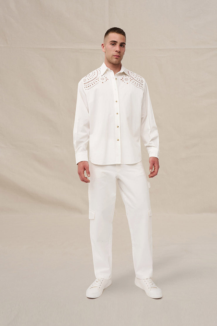 Bowie Broderie Shirt | Final Sale - Ivory