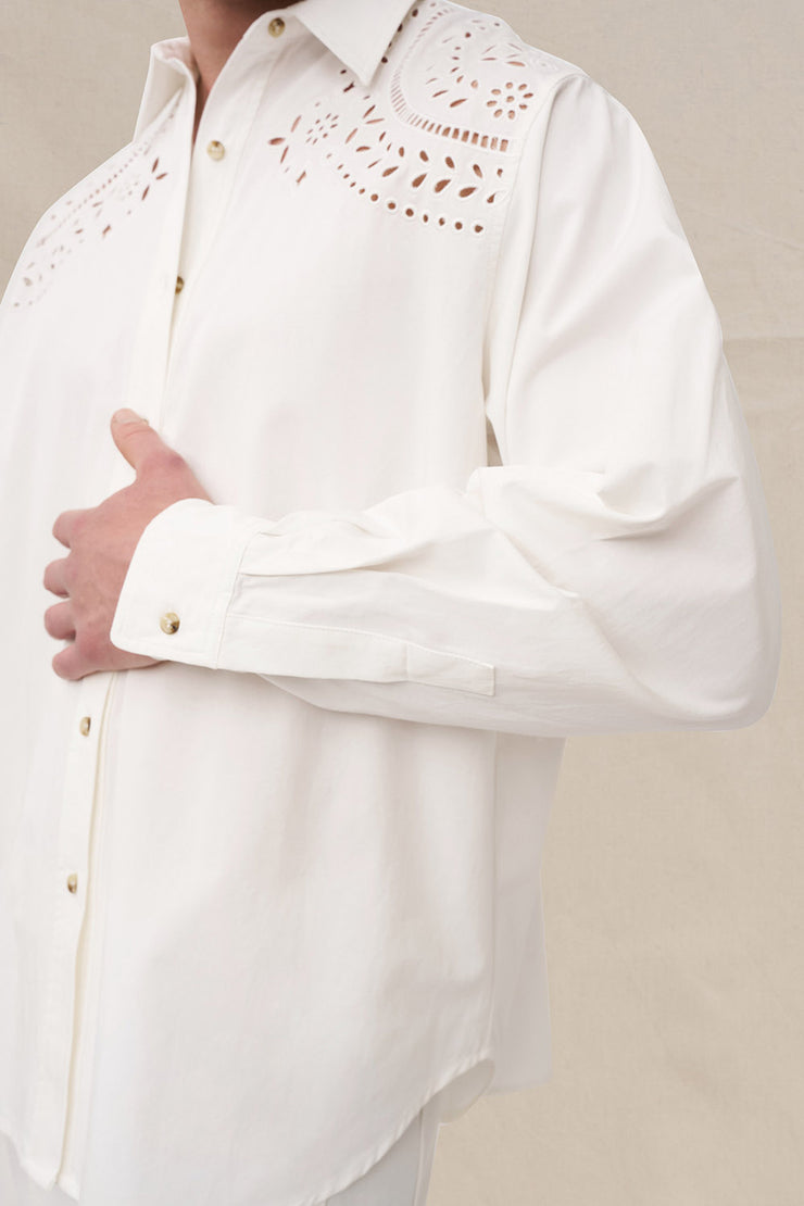 Bowie Broderie Shirt | Final Sale - Ivory